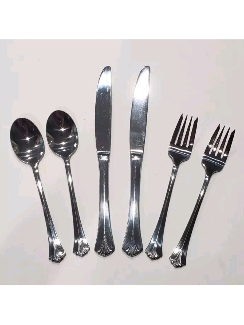 Pfaltzgraff ELLINGTON Flatware Forks Spoons Knives Stainless Steel 18/8 Lot Of 6